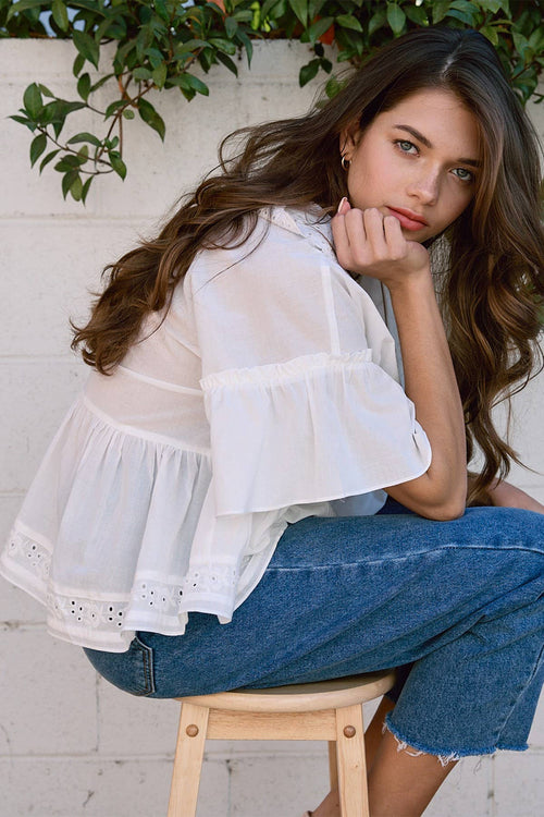 Zoe white babydoll blouse