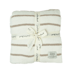 Striped Luxe Home Blanket: Taupe/Cream