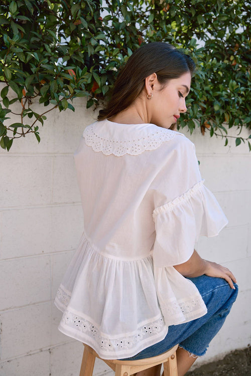 Zoe white babydoll blouse