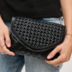 Emma Woven Crossbody: Black