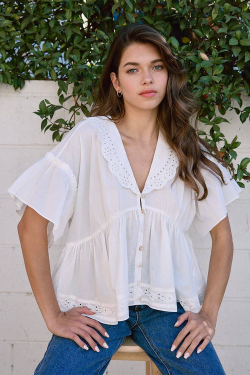 Zoe white babydoll blouse