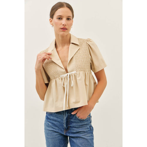 Brandy babydoll top natural