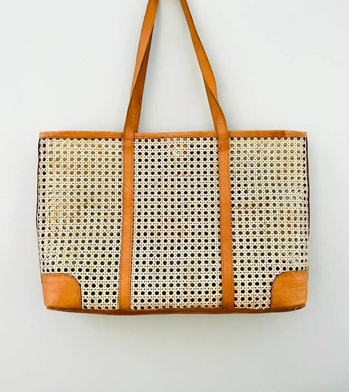 Mona Tote with Brown Leather Trim