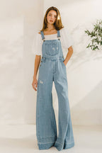 Keya wide leg denim overalls