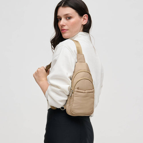 Kenny Nylon Sling Backpack: Natural