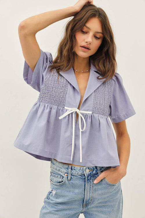 Brandy babydoll top blue