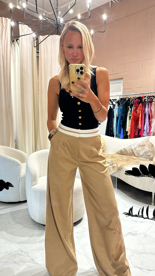 Addy beige pant with waistband