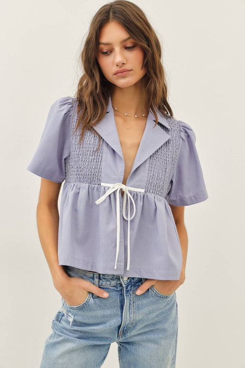 Brandy babydoll top blue