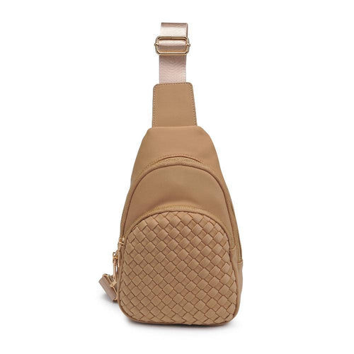 Hailey Woven Neoprene Sling Backpack: Natural