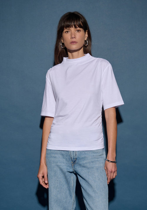 Reed white mock neck top