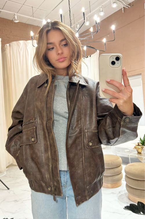 Faux leather jacket