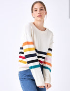 Darcy striped sweater with buttons