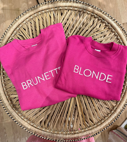 Kids Hot pink Blonde/Brunette sweatshirt