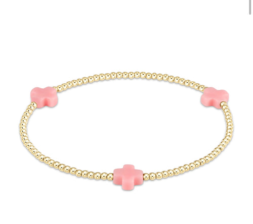 Enewton signature cross 2mm bracelet pink