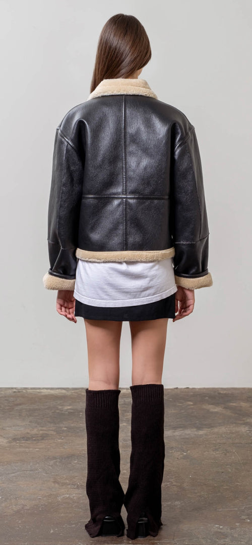 Black faux Shearling Jacket