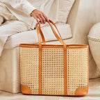 Mona Tote with Brown Leather Trim