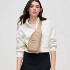 Kenny Nylon Sling Backpack: Natural