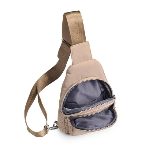 Kenny Nylon Sling Backpack: Natural