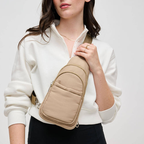 Kenny Nylon Sling Backpack: Natural