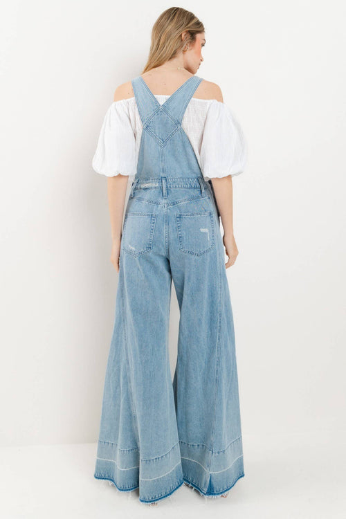 Keya wide leg denim overalls